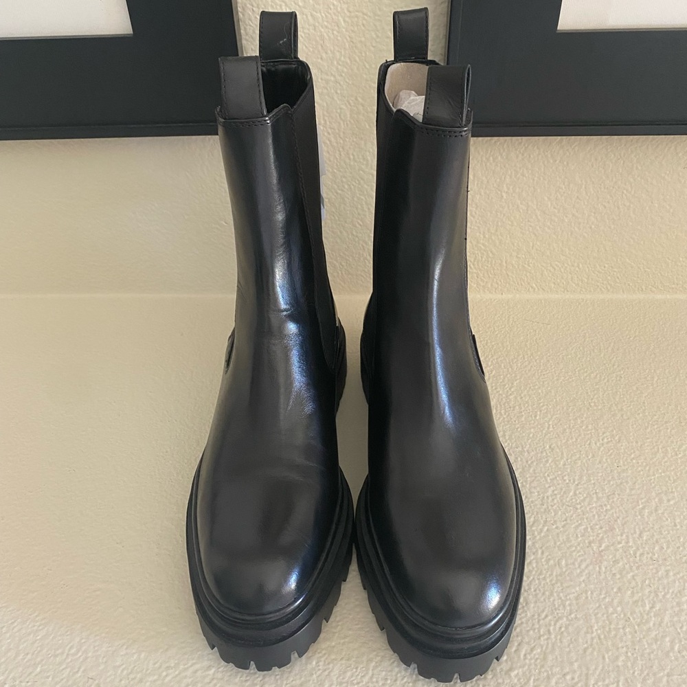 Zara Leather lug ankle boots